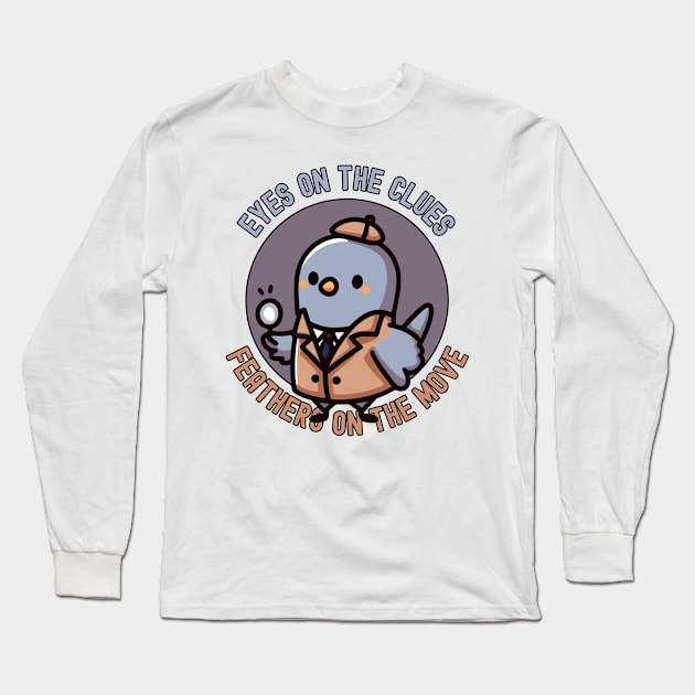 Pigeon Private Detective Long Sleeve T-Shirt by Japanese Fever